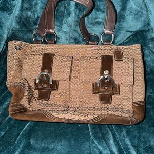 Coach Brown and Tan Shoulder Bag